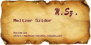 Meltzer Szidor névjegykártya